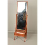 ARNE VODDER, a Danish 1960's teak cheval mirror, with a rectangular bevelled edge mirror and a