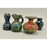 SIR EDMUND ELTON FOR SUNFLOWER POTTERY, four pieces of pottery to include a globular posy vase