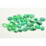 A SELECTION OF OVAL CUT EMERALDS, measuring approximately 4.1mm x 3.0mm - 7.1mm x 4.9mm, approximate