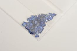 A SELECTION OF RECTANGLE CUT SAPPHIRES, measuring approximately 2mm x 1.5mm, total combined weight