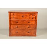 A VICTORIAN MAHOGANY CHEST OF FIVE SHORT OVER THREE GRADUATED LONG DRAWERS, moulded rectangular top,
