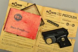 A GERMAN MADE .22'' ROHM RG 2S VERTICALLY VENTING BLANK RACE STARTING PISTOL, complete with