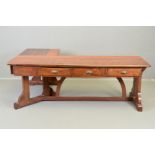 A MID 19TH CENTURY OAK CORNER TABLE IN THE MANNER OF EDWARD WELBY PUGIN (1834-1875), of 'L' shaped