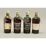 FOUR BOTTLES OF KOPKE PORTO 1977, fill level upper shoulder, seals intact