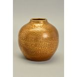 SIR EDMUND ELTON FOR SUNFLOWER POTTERY, a spherical vase decorated in a gold craquelure glaze,