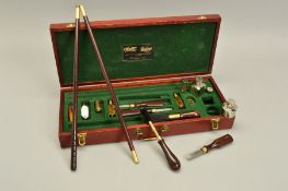 AN UNUSED EXTREMELY HIGH QUALITY CASED WILLIAM POWELL 20 BORE GUN CARE SET, it includes three
