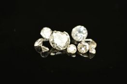 NINE ROUND DIAMONDS, to include one old cut, ranging between 0.01ct-0.21ct, approximate combined