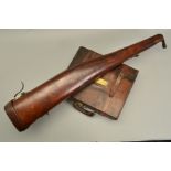 A GOOD QUALITY LEG OF MUTTON RIFLE CASE, capable to housing a 39'' rifle in good condition with