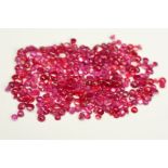 A SELECTION OF SMALL ROUND CABOCHONS RUBIES, measuring approximately 2.1mm - 2.6mm, approximate
