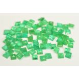 A SELECTION OF SQUARE CUT EMERALDS, measuring approximately 4.3mm x 4.4mm, approximate total