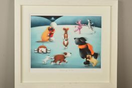 DOUG HYDE (BRITISH CONTEMPORARY), 'Dancing on Ice', a limited edition print of dogs ice skating,