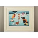 DOUG HYDE (BRITISH CONTEMPORARY), 'Dancing on Ice', a limited edition print of dogs ice skating,