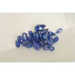 A SELECTION OF FACETED DROP SAPPHIRES, ranging in size between 5.6mm x 3.1mm - 11mm x 6.3mm, pre-