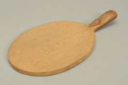 ROBERT THOMPSON, OF KILBURN MOUSEMAN OAK CHEESE BOARD, oval in shape with trademark carved mouse