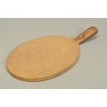 ROBERT THOMPSON, OF KILBURN MOUSEMAN OAK CHEESE BOARD, oval in shape with trademark carved mouse