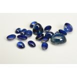 A SELECTION OF OVAL CABOCHON SAPPHIRES, to include an oval cabochon measuring approximately 7.9mm