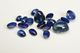 A SELECTION OF OVAL CABOCHON SAPPHIRES, to include an oval cabochon measuring approximately 7.9mm