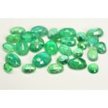 A SELECTION OF OVAL CUT EMERALDS, measuring approximately 4.2mm x 3.1mm - 7.9mm x 6.0mm, approximate