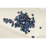 A SELECTION OF PEAR CUT SAPPHIRES, deep blue in colour, measuring approximately 4mm x 3mm, total