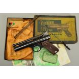 A .22'' WEBLEY & SCOTT THIRD MODEL SENIOR AIR PISTOL, serial number 2168 in its original carton plus