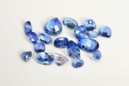 A SELECTION OF OVAL AND PEAR CUT SAPPHIRES, oval ranging between 4mm x 3.2mm - 7.2mm x 5.2mm, pear