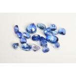 A SELECTION OF OVAL AND PEAR CUT SAPPHIRES, oval ranging between 4mm x 3.2mm - 7.2mm x 5.2mm, pear