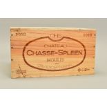 ONE CASE OF SIX BOTTLES OF CHATEAU CHASSE SPLEEN 2010 MOULIS CRU EXCEPTIONNEL, recently removed from