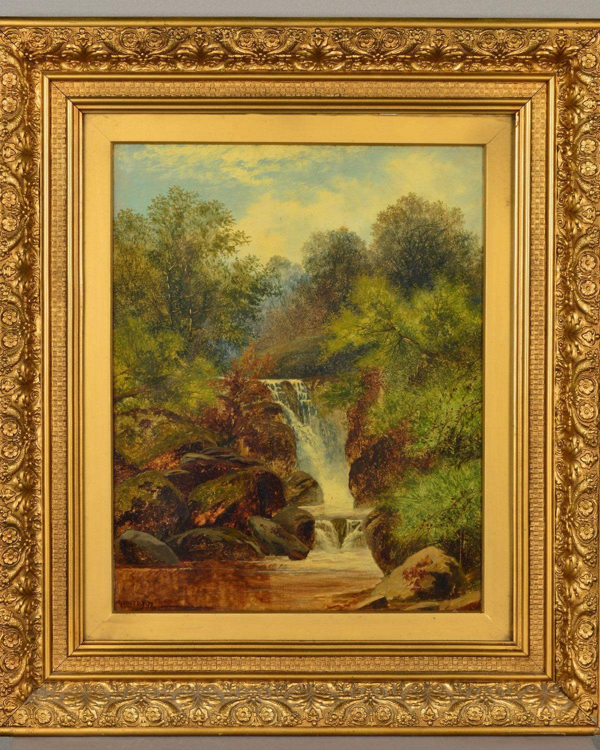 W.R. WHITBY (BRITISH LATE 19TH CENTURY), Mountainous river landscape with waterfall and companion - Image 5 of 9