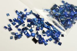 A SELECTION OF SQUARE CUT SAPPHIRES, ranging between 2-3.5mm, approximate combined weight 30.80cts