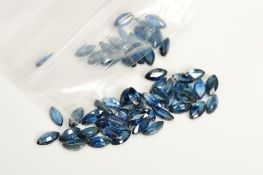 A SELECTION OF MARQUISE CUT SAPPHIRES, measuring approximately 5.1mm x 2.6mm, total combined