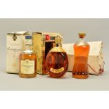 THREE BOTTLES OF WHISKY, comprising a Bottle of Dewar's Scotch Whisky, specially blended on 15th