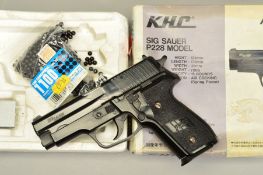 AN AIR SOFT 6MM B.B SIG SAUER P228 SPRING AIR PISTOL, no visible number, it is in good condition and