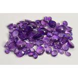 A SELECTION OF AMETHYST CABOCHONS, ranging between approximately 0.25ct - 3.52ct, total combined