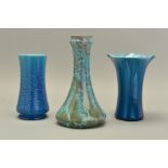 A ROYAL PILKINGTON LANCASTRIAN BLUE LUSTRE VASE, cylindrical form with flared rim, impressed