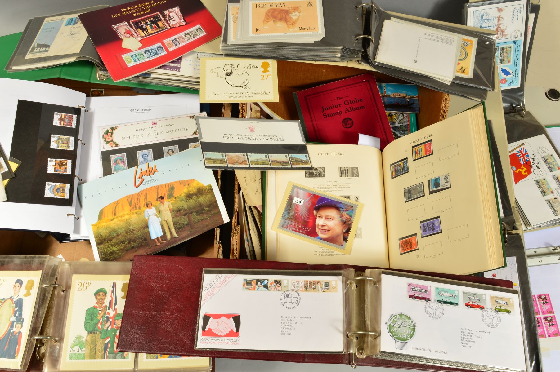 A COLLECTION OF MAINLY GREAT BRITISH STAMPS AND COVERS, in albums and loose with Mint Decimal