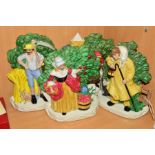 A SET OF FOUR MASONS SEASONS FLATBACK FIGURE GROUPS, Spring, Summer, Autumn and Winter, height of