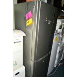 A HOTPOINT SILVER FRIDGE FREEZER, height 187cm