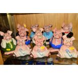 ELEVEN WADE NATWEST PIGS to include two Father pigs, two Mother pigs, two Brother, two Sister and