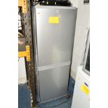 A TALL UNNAMED SILVER FRIDGE FREEZER