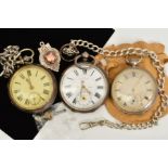 THREE SILVER POCKET WATCHES, to include a Jones & Co pocket watch, engraved Lichfield, ref no