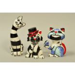 THREE VARIOUS LORNA BAILEY CATS, to include 'Moonlight The Cat', 'Humbug The Cat' (black and white