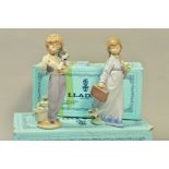 TWO BOXED LLADRO COLLECTORS SOCIETY FIGURES, 'School Days' No7604, 1988, 'My Buddy' 1989, both by