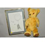 A DEANS CHILDS PLAY GOLDEN PLUSH TEDDY BEAR, plastic eyes, vertical stitched nose, jointed body,