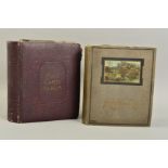 TWO EARLY 20TH CENTURY/EDWARDIAN POSTCARD ALBUMS, containing approximately seven hundred and