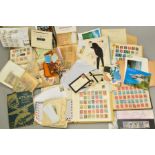 A BOX OF STAMPS, including an Oldtime collection in a Strands album with early USA