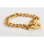 AN EARLY 20TH CENTURY 9CT GOLD HOLLOW CURB CHARM BRACELET, each link chased and stamped '9c',