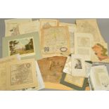 WARWICKSHIRE, a collection of 17th, 18th, 19th and 20th Century unframed county maps and bookplates,