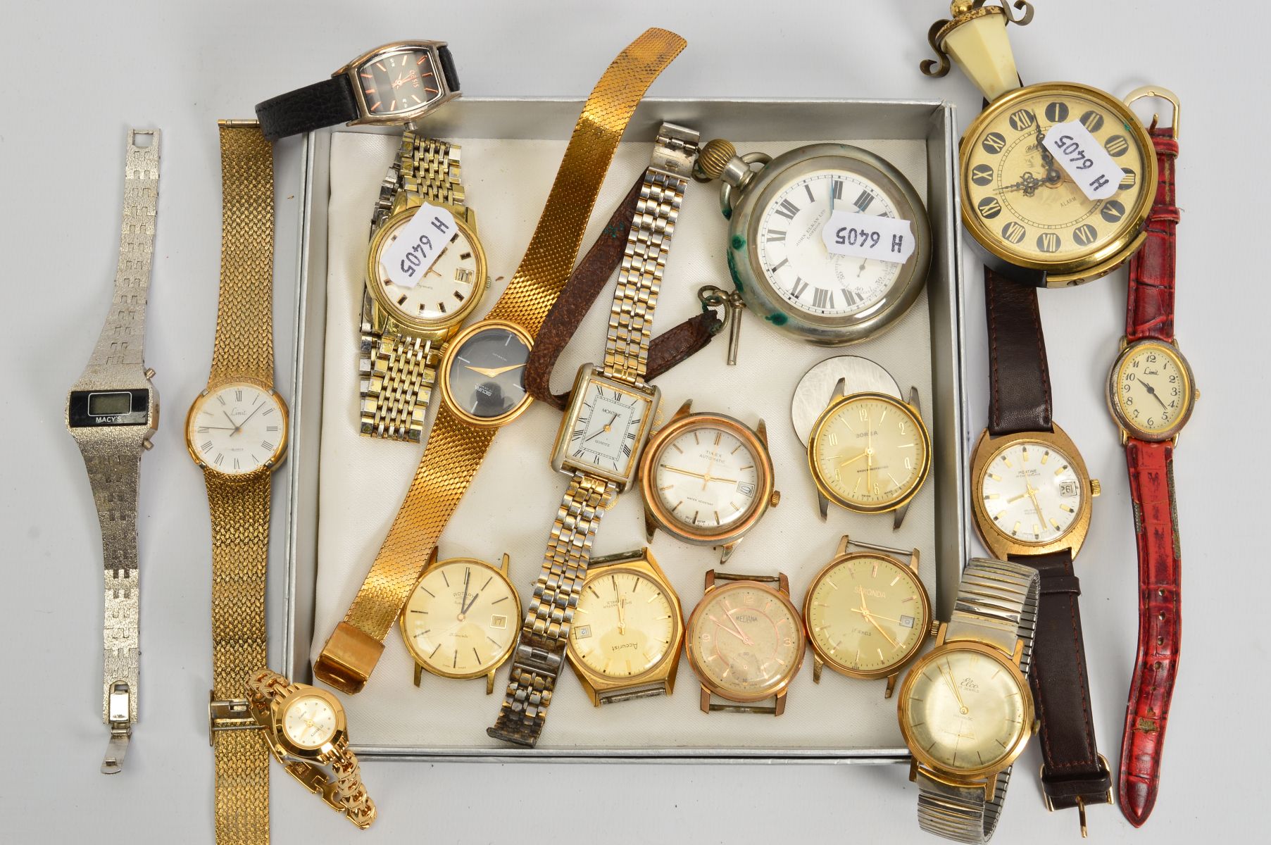 A COLLECTION OF POCKET WATCHES AND WRISTWATCHES, to include a yellow metal Montine automatic