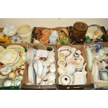 SIX BOXES AND LOOSE TEA/KITCHEN WARES,etc, to include Royal Albert Crown China, Paragon china,