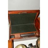 A 19TH CENTURY WRITING SLOPE, with secret side drawer, carryy handles to side, width 40.5cm